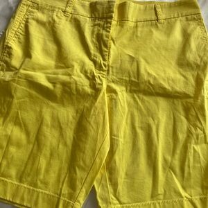 J.Crew Yellow Chino Bermuda Shorts Size 10 Bright Summer Casual Classic
